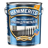 Грунт-эмаль по ржавчине 3в1 Hammerite серебряная RAL 9006 гладкая глянцевая 5 л