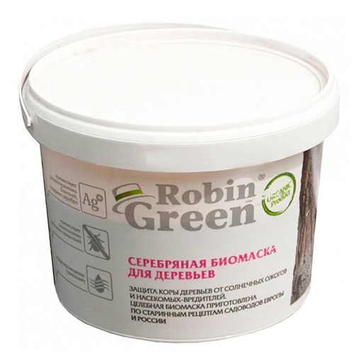 Побелка для деревьев защитная Робин Грин Серебряная биомаска 3,5 кг Побелка для деревьев защитная Робин Грин Серебряная биомаска 3,5 кг