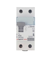 УЗО Legrand TX3 40А 1P+N тип AC 30 мА 10 кА (403001) УЗО Legrand TX3 40А 1P+N тип AC 30 мА 10 кА (403001)
