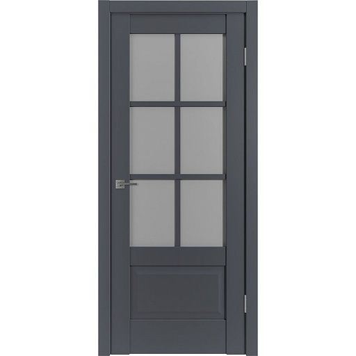 Дверь межкомнатная ER2 800х2000 мм ПВХ эмалекс оникс со стеклом с замком и петлями