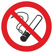 Наклейка знак пожарной безопасности EKF PROxima 200х200 мм Запрещается курить белая (an-3-09)