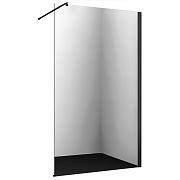 Душевая перегородка Walk in WasserKraft Abens черная 120х200 см стекло прозрачное 8 мм (20W40)