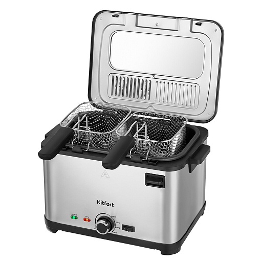 Фритюрница Kitfort КТ-6240 черная/серебристая