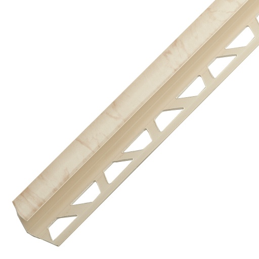 Уголок ПВХ для кафельной плитки внутренний 10 мм 2,5 м мрамор алебастровый