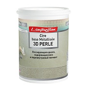 Краска лессирующая L'impression Cire base Metallisee 3D Perle с эффектом патины бежевая 0,8 л