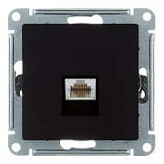 Розетка телефонная Systeme Electric AtlasDesign встраиваемая карбон RJ11 (ATN001081)