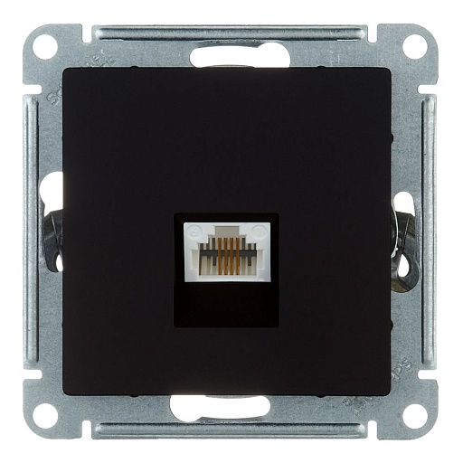 Розетка телефонная Systeme Electric AtlasDesign встраиваемая карбон RJ11 (ATN001081)