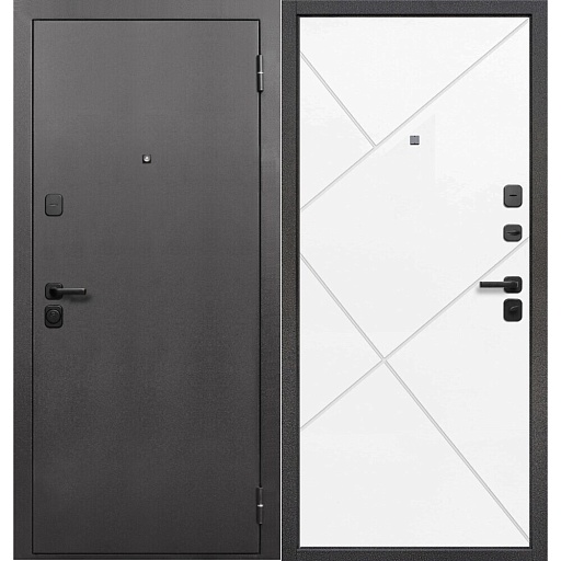 Дверь входная Ferroni Гарда 7СМ правая антик серебро - эмалит белый 960х2050 мм