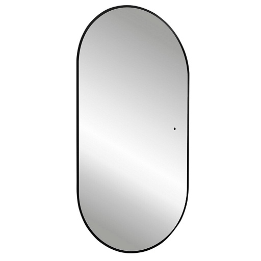 Зеркало с подсветкой овальное 55х105 см в раме черной бесконтактный сенсор Abber Kontur (AG6302SCB)