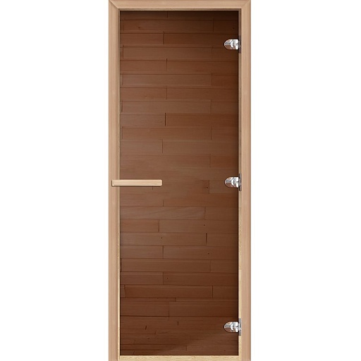Дверь для бани и сауны стеклянная бронза DoorWood Теплый день 690x1890 мм (DW01124)