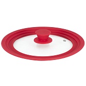 Крышка стеклянная Master House Моника с силиконовым ободом d20/22/24 см красная Крышка стеклянная Master House Моника с силиконовым ободом d20/22/24 см красная