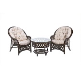 Набор садовой мебели из ротанга Мебель Солнца Черчилль темно-коричневый/бежевый стол и 2 кресла (CBN-дуэт-беж-тк) Набор садовой мебели из ротанга Мебель Солнца Черчилль темно-коричневый/бежевый стол и 2 кресла (CBN-дуэт-беж-тк)