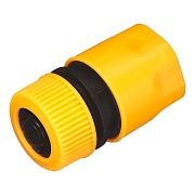 Соединитель 1/2 для поливочного шланга Вихрь пластиковый с аквастопом (73/7/2/16) Соединитель 1/2 для поливочного шланга Вихрь пластиковый с аквастопом (73/7/2/16)