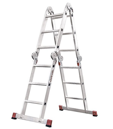 Лестница алюминиевая трансформер четырехсекционная 3 ступени Новая высота профессиональная Лестница алюминиевая трансформер четырехсекционная 3 ступени Новая высота профессиональная