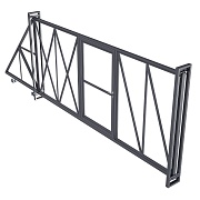 Ворота откатные каркас с комплектом под автоматику Премиум 5,5х2 м с калиткой графитовый серый RAL 7024 правые