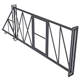 Ворота откатные каркас с комплектом под автоматику Премиум 5,5х2 м с калиткой графитовый серый RAL 7024 правые