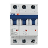 Автоматический выключатель модульный КЭАЗ OptiDin 3P 32А тип C 6 кА 380 В (260796)
