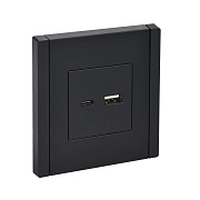 Розетка IEK Forte&Piano FP151 встраиваемая черная с USB-A/ Type-C (FP-U22-018-K02)