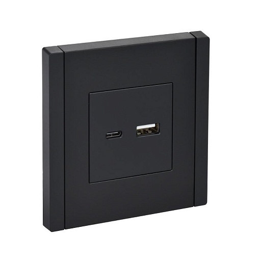Розетка IEK Forte&Piano FP151 встраиваемая черная с USB-A/ Type-C (FP-U22-018-K02) Розетка IEK Forte&Piano FP151 встраиваемая черная с USB-A/ Type-C (FP-U22-018-K02)