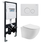 Комплект инсталляции Abber с унитазом Bequem с кнопкой белой и сиденьем микролифт (AC1100T-AC0105-AC0121MW) Комплект инсталляции Abber с унитазом Bequem с кнопкой белой и сиденьем микролифт (AC1100T-AC0105-AC0121MW)