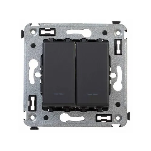 Выключатель DKC Avanti двухклавишный встраиваемый черный (8946844)