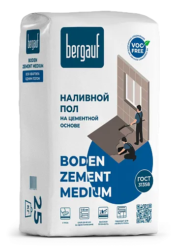 Наливной пол Bergauf Boden Zement Medium 25 кг