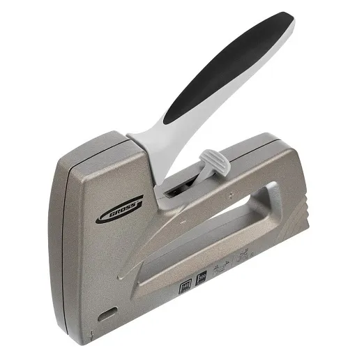 Степлер строительный для скоб и гвоздей Gross (41007) 2 в 1 с регулировкой удара алюминиевый
