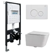 Комплект инсталляции Abber с унитазом Rechteck с кнопкой белой и сиденьем микролифт (AC1201-AC0105-AC0121MW) Комплект инсталляции Abber с унитазом Rechteck с кнопкой белой и сиденьем микролифт (AC1201-AC0105-AC0121MW)