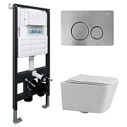 Комплект инсталляции Abber с унитазом Rechteck с кнопкой хром и сиденьем микролифт (AC1201-AC0105-AC0121MCH) Комплект инсталляции Abber с унитазом Rechteck с кнопкой хром и сиденьем микролифт (AC1201-AC0105-AC0121MCH)